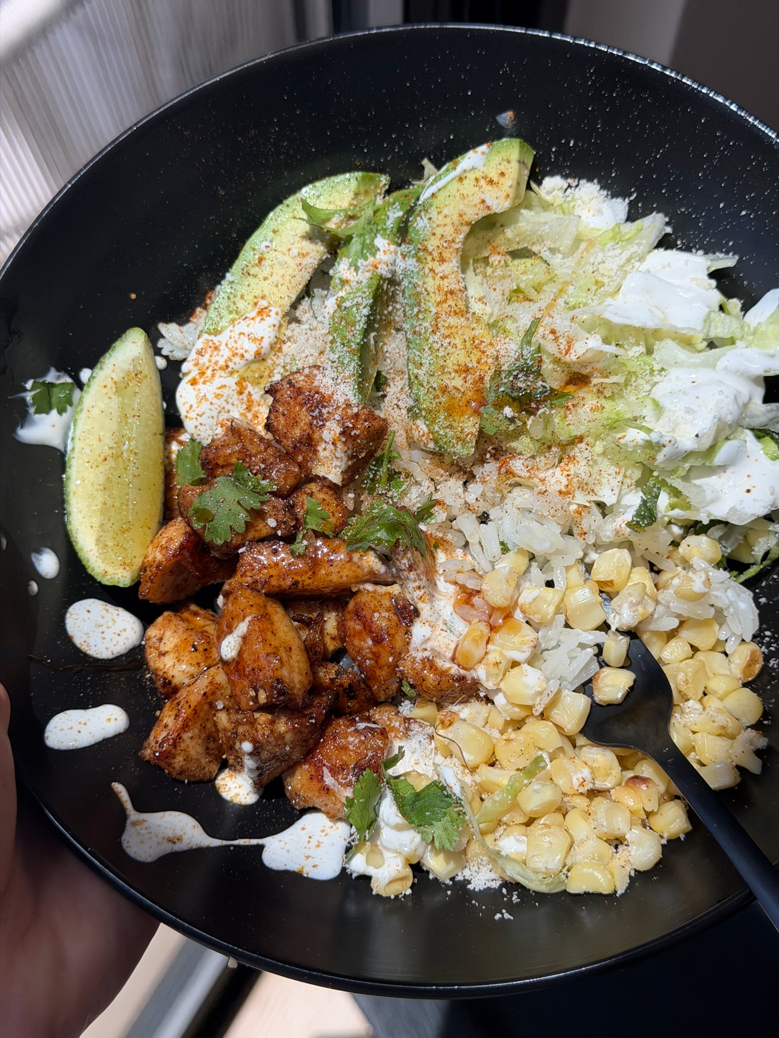 Hot Honey Chicken & Roasted Corn Bowl