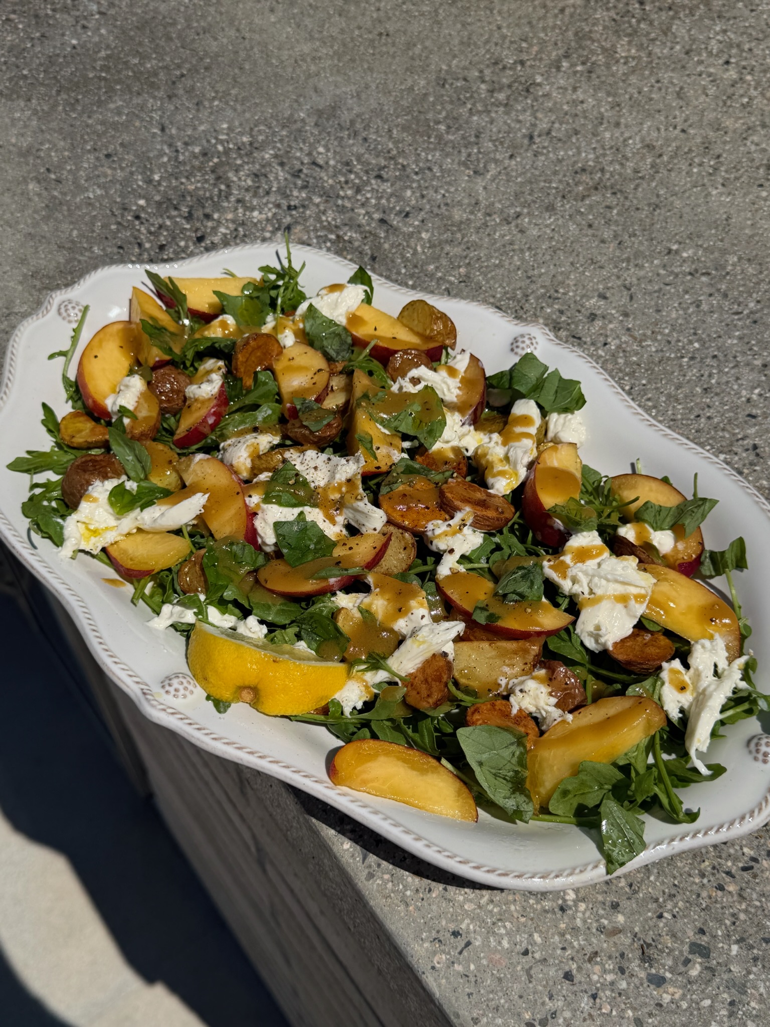 Roasted Potato & Peach Summer Salad Side Dish