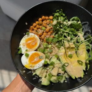 Tahini Crunch Nourish Bowl with Jammy Eggs