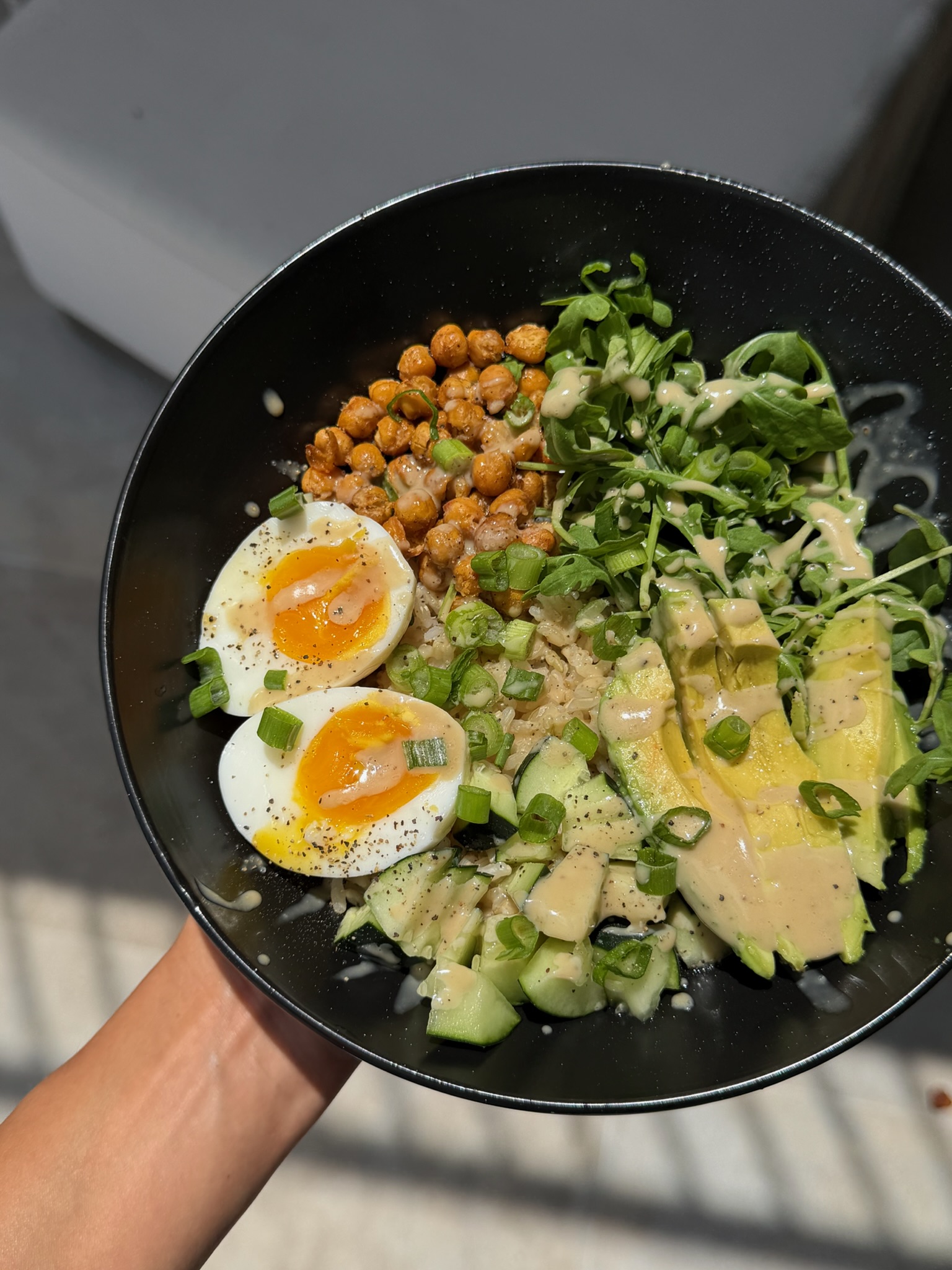 Tahini Crunch Nourish Bowl with Jammy Eggs