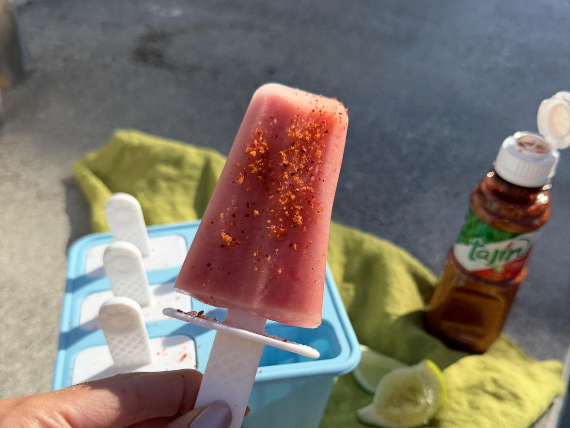 Watermelon Coconut Lime Popsicles with Tajín