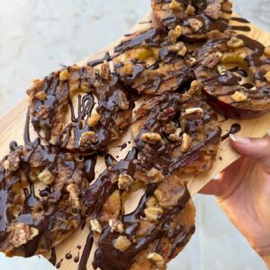 Chocolate Caramel Crunch Apple “Donuts”