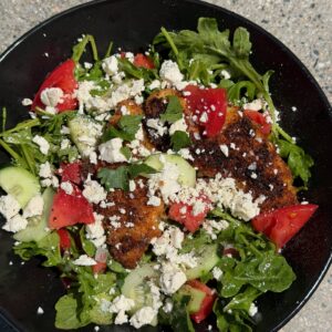 Crispy Chicken Cutlet Mediterranean Salad