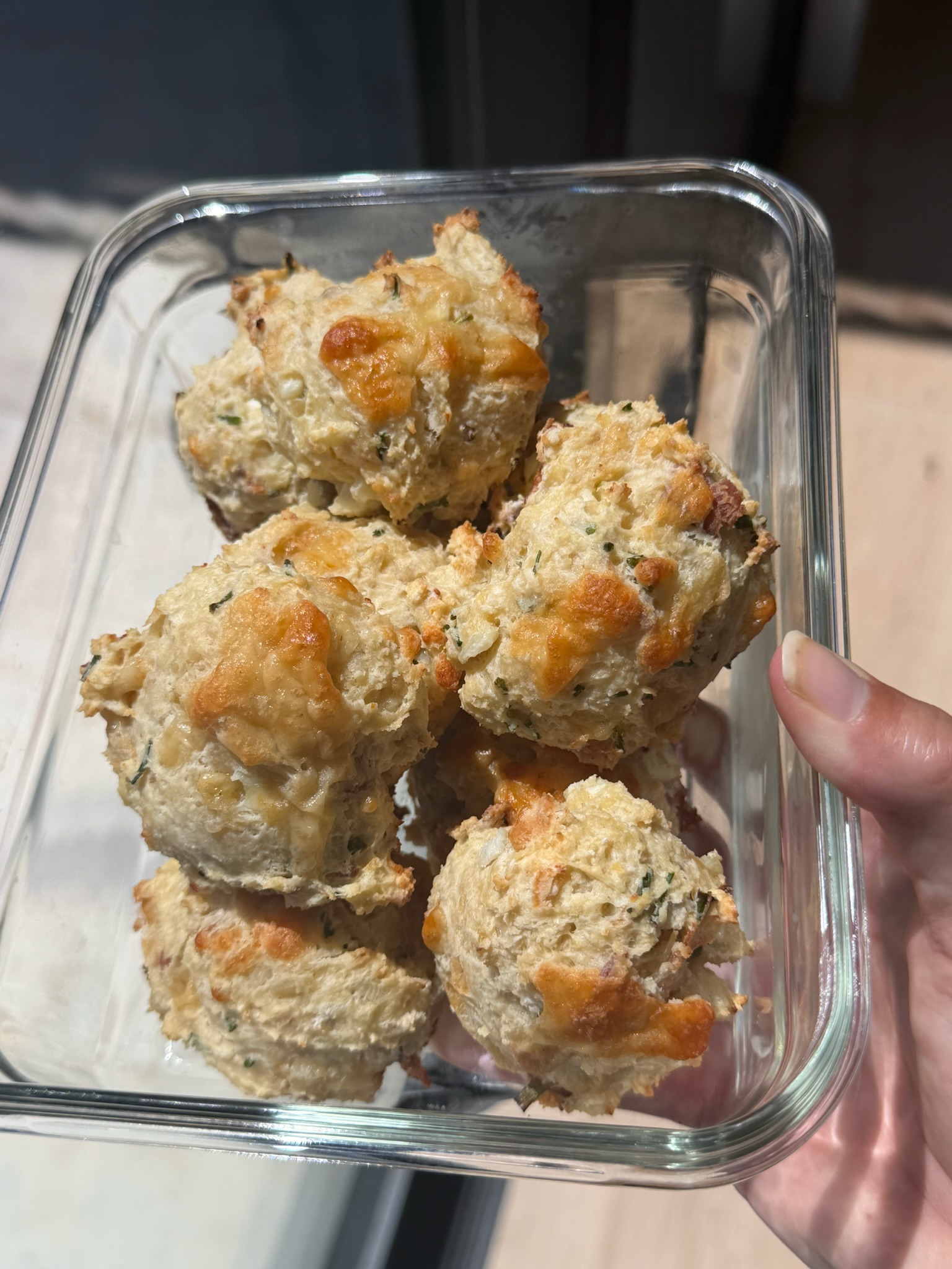 High Protein Bacon Cheddar Biscuits